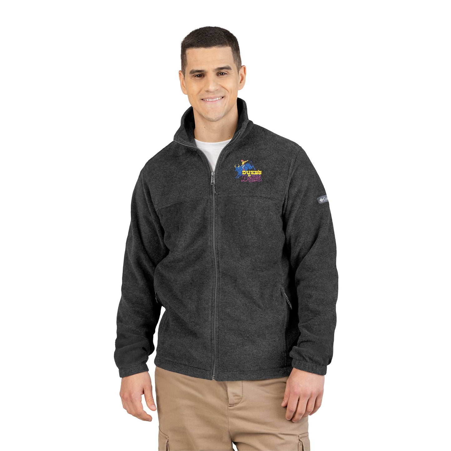 Unisex Embroidered Columbia Fleece Jacket - Cozy Outdoor Sweater, Perfect for Fall & Winter Gifts, Hiking, Campfire, Travel