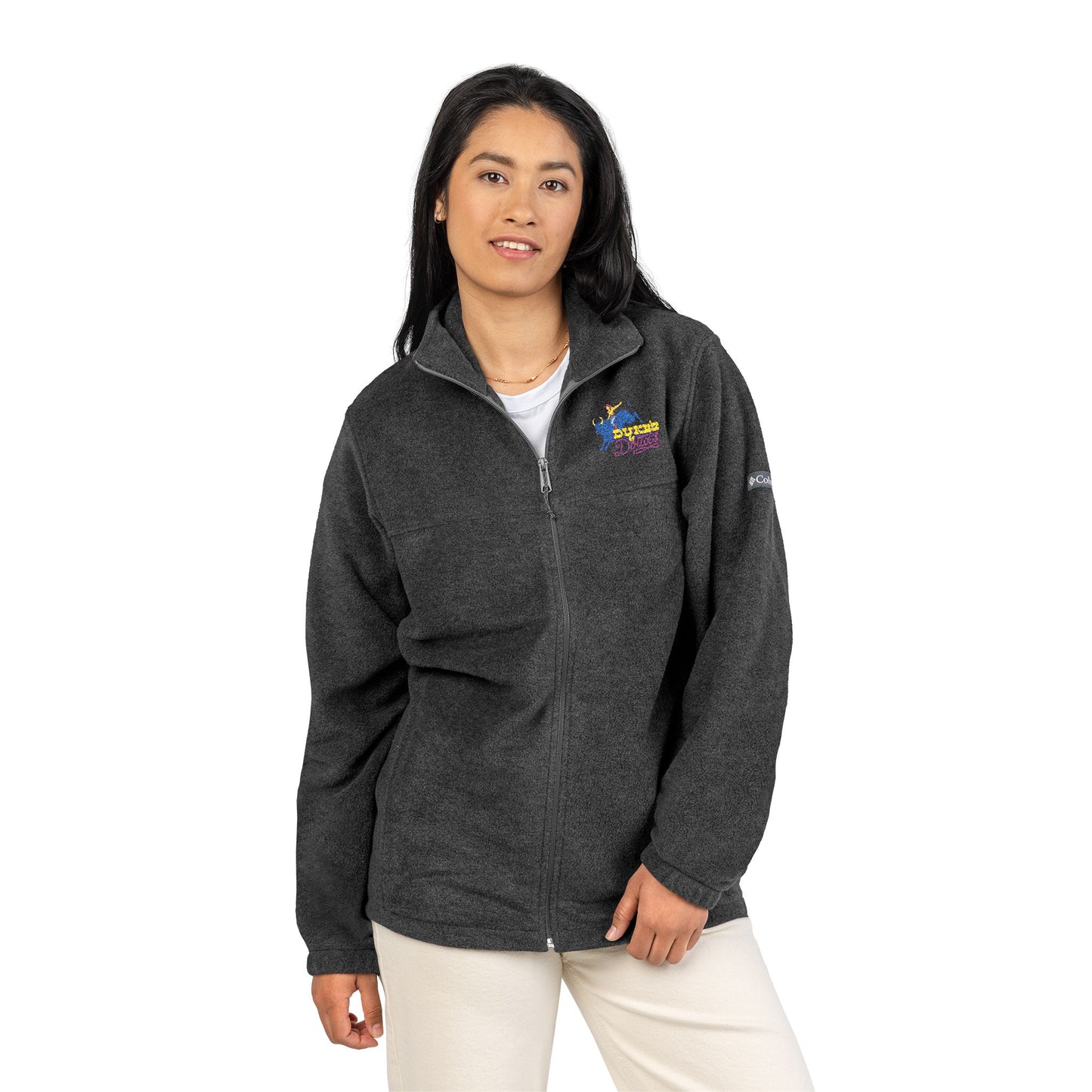 Unisex Embroidered Columbia Fleece Jacket - Cozy Outdoor Sweater, Perfect for Fall & Winter Gifts, Hiking, Campfire, Travel